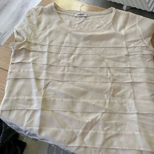 Gabrini tiered ivory linen blend 40/10 tunic top